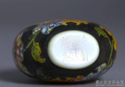 图片[3]-Glass-body painted enamel snuff bottle with a floral design on a black background, Qing dynasty, Qianlong reign (1736-1795)-China Archive